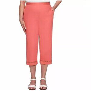 Alfred Dunner Coral Pull On Capri Pants 8P NWT